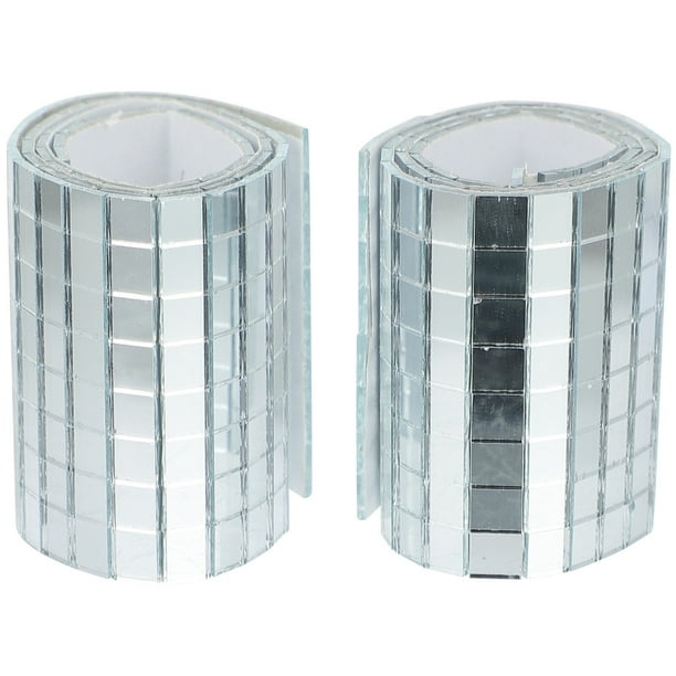 EeaseMX 2 rollos de pegatinas de mosaico de espejo adhesivas para manualidades de bricolaje, decoración de mosaicos