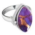 thumbnail image 3 of 925 Sterling Silver Ring Copper Purple Turquoise Handmade Jewelry, 3 of 10