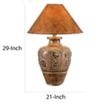 thumbnail image 5 of Riza 29 Inch Table Lamp Curved Jar Shape Empire Shade Light Brown - Saltoro Sherpi, 5 of 5