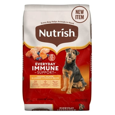 Nutrish Everyday Immune Support Chicken, Salmon, Blueberry & Pumpkin Recipe Dry Dog Food, 13lb Bag