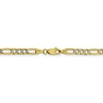 thumbnail image 4 of 14K Rhodium Plated Yellow Gold 3.9mm Semi-solid Pav� Figaro Chain 18 Inch, 4 of 6