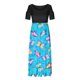 thumbnail image 3 of Vestido de cuello redondo con estampado de hombros descubiertos y manga corta informal de verano para mujer OAVQHLG3B Store  lin121212, 3 of 4