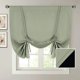 thumbnail image 1 of Cortinas 100 % opacas para atar para dormitorio, cortinas con aislamiento térmico, 45 pulgadas de largo, cortinas opacas con bolsillo para barra para ventana pequeña/baño con forro negro, piedra pómez, salvia clara, 42 pulgadas de ancho x 45 pulgadas de largo, 1 of 5