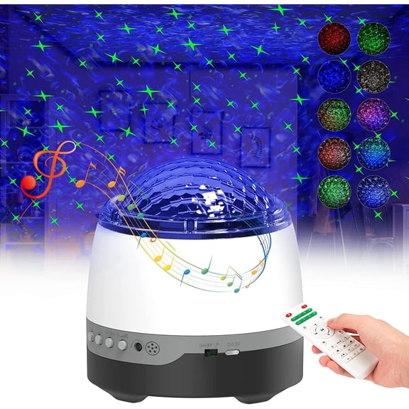 Star Projector, LED Night Light White Noise Sound Machine, 8 Soother Sounds, 10 Light Modes, Music Speaker, Timer and Brightness Adjustable, Sleep Therapy for Baby Nursery Kids Adults Bedroom