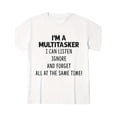 thumbnail image 2 of Funny Multitasker Letter Pattern Print Men's Comfy Chic T-shirt, Graphic Tee Men's Summer Outdoor Clothes, Men's Clothing, Tops For Men, Gift For Men, 2 of 5