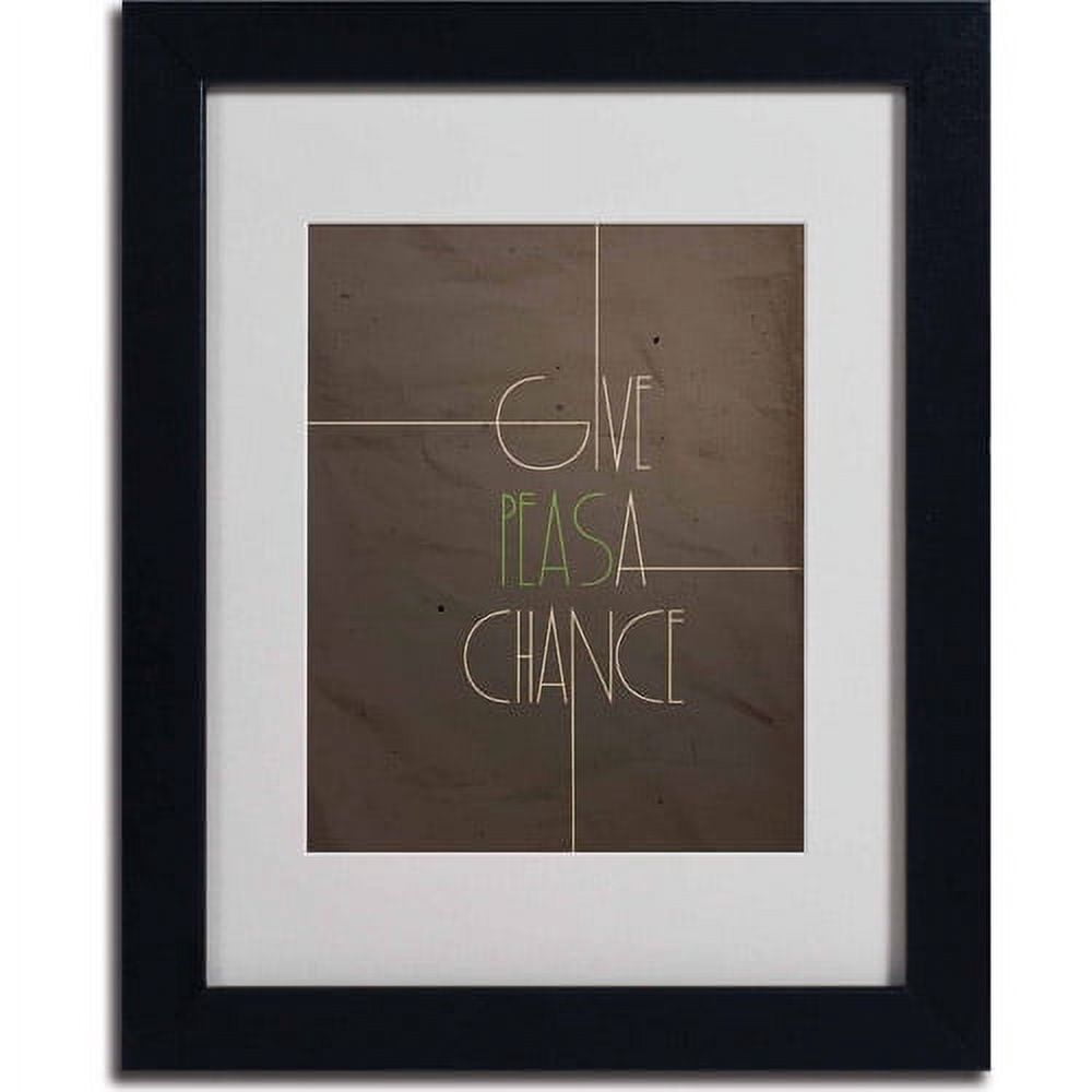 Trademark Fine Art "Give Peas a Chance" Canvas Art by Megan Romo, Black Frame