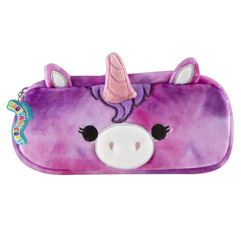 Squishmallows New Lola the Unicorn Pencil Pouch, Pink and Purple, New
