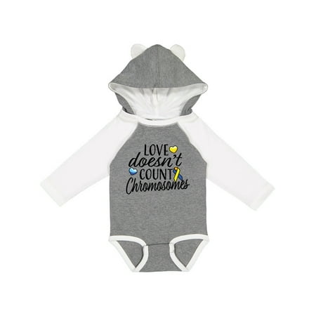 

Inktastic Love Doesnt Count Chromosomes with Yellow and Blue Ribbon Gift Baby Boy or Baby Girl Long Sleeve Bodysuit