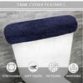 thumbnail image 2 of Home Weavers Allure Collection Cotton Toilet Tank Lid Cover for Bathroom, Soft Absorbent Non-Slip Tufted Fabric, Machine Washable Toilet Tank Top Cover, 10"x22" Navy, 2 of 11