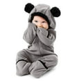 thumbnail image 4 of WOYY Baby Girls Boys Fleece Soft Sleeper Hooded Jumpsuit Footed Onesie Pajama, Sizes 18-24M, 4 of 4
