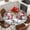 Gray, variant on Christmas Snowman Round Tablecloth, Fitted Table Cover with Elastic for 36"-44" Round Tables, Winter Xmas Snowflakes Cardinal Blue Table Cloth Outdoor Indoor Dinning Party Waterproof Tablecloths