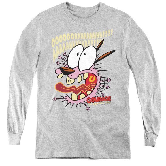 Courage The Cowardly Dog - Scaredy Dog - Youth Long Sleeve Shirt - Large