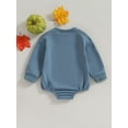 thumbnail image 4 of Cenuakty Baby Boy Romper, Long Sleeve Crew Neck Embroidery Letters Fall Bodysuit Halloween Clothes, 4 of 9