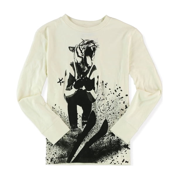 Aeropostale Boys Tiger Ski Camiseta gráfica, blanco roto, 5