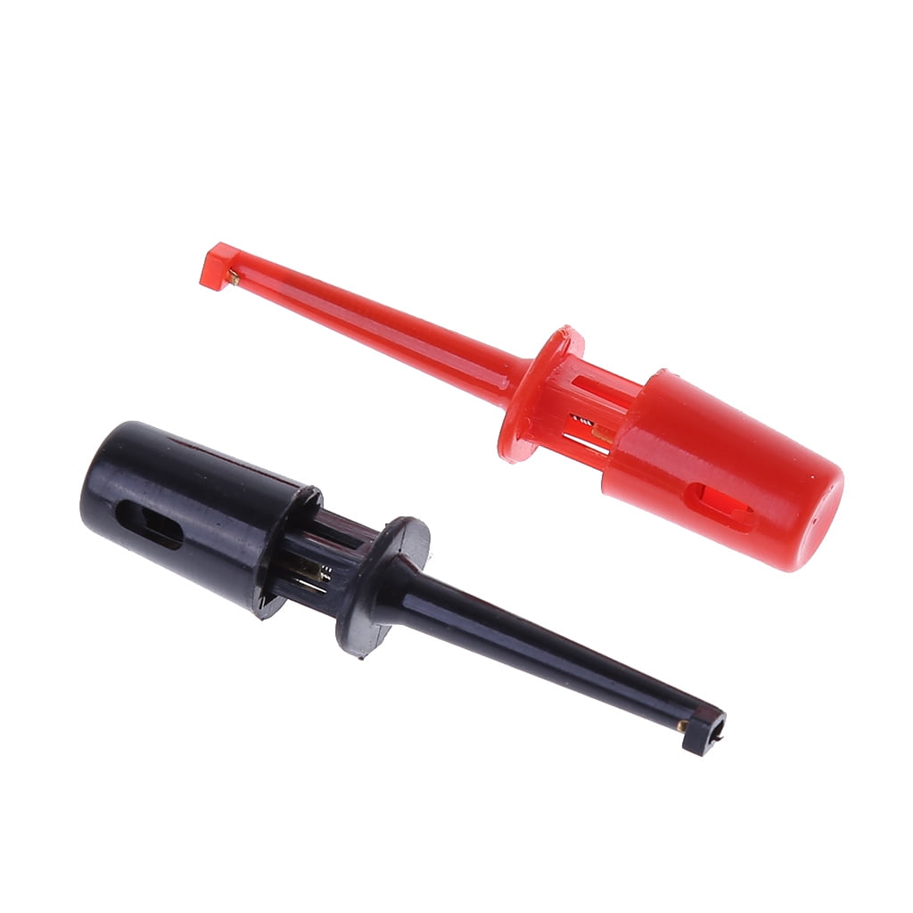New 1 Pair Single Hook Clip Test Probe Lead Wire Mini Grabber Kit For Multimeter 