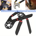 thumbnail image 4 of Llave Universal ajustable multifuncional de 6 pulgadas y 8 pulgadas, herramienta de mano de reparación multifuncional con agarre de llave artesanal cromada, 4 of 5