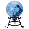 thumbnail image 2 of Northlight 9.25" Black Scroll Designed Garden Gazing Ball Outdoor Patio Stand, 2 of 2