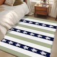 thumbnail image 5 of Sea Turtle Green Stripes Washable Area Rugs 2.7'x5', Black White Green Stripe Decor Low Pile Throw Living Room Rug Non-Slip Sturdy Edge Binding Carpet for Indoor Entryway Bedside Kitchen, 5 of 9