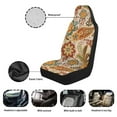thumbnail image 6 of Uorisanigo Boho Floral Car Seat Covers 2 Pcs Stretch Polyester Fabric Cover Waterproof Car Seat Cover Easy Installation Universal Size Fit for Most Cars SUVs Trucks Vans, 6 of 7