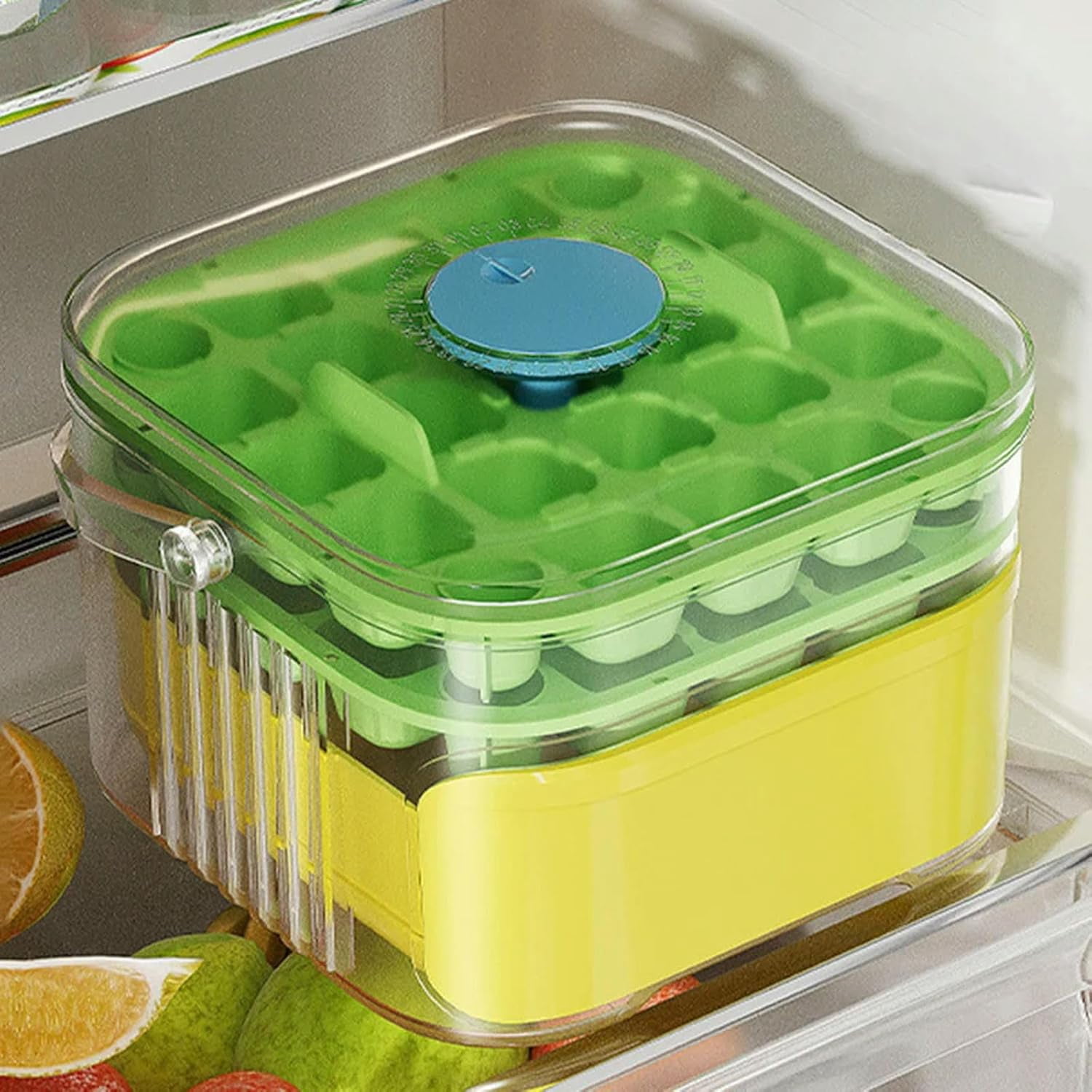 25/50 Grid Ice Cube Mold Press Type Tray With Storage Box Freezer Maker Homemade Ice Beverage Beer-White-Single Layer