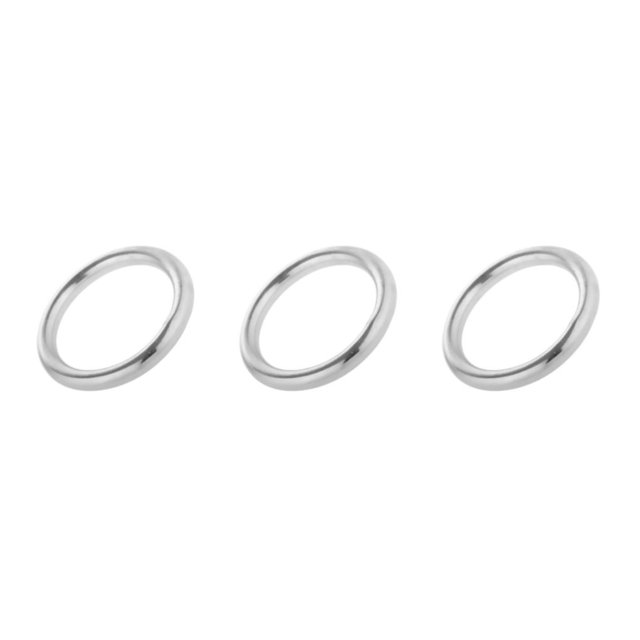 Redempat Solid 304 Stainless Steel Webbing Strapping Craft DIY Welded O Ring Silver 39x8mm 3Set