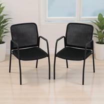 Topcobe Waiting Room Chair Set of 2 Office Guest Chairs with Ergonomic Mesh Backrest, Modern Furniture for Living Room, Bedroom, Office-Black