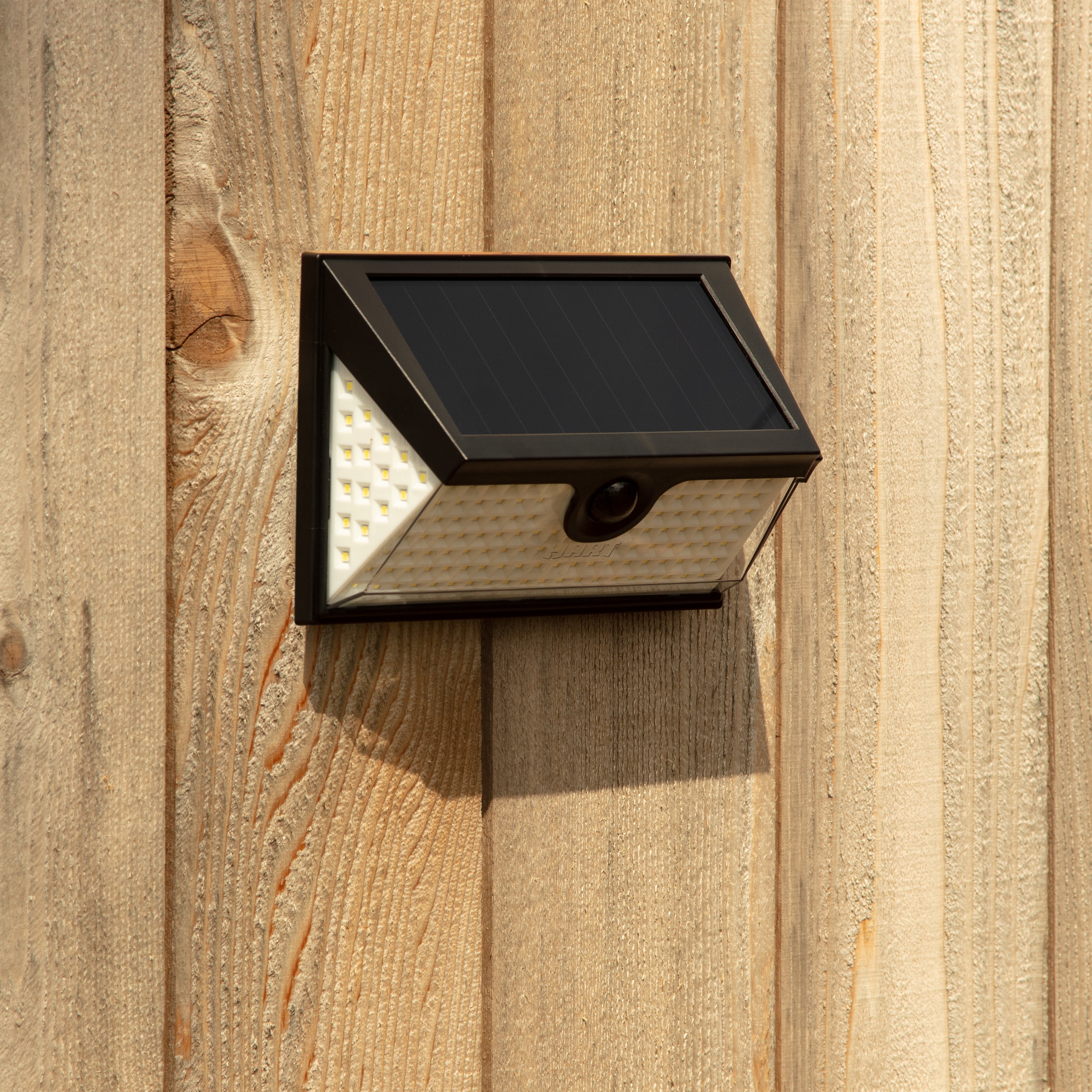 HART Solar LED Pathway and Security Light, Dusk to Dawn, Black, One Piece Design, 2000 Lumens