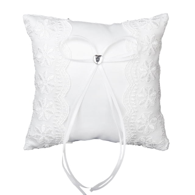 Cojín Almohada Boda Yotijar Encaje Cintas Decoración 15cm Anillo Almohada