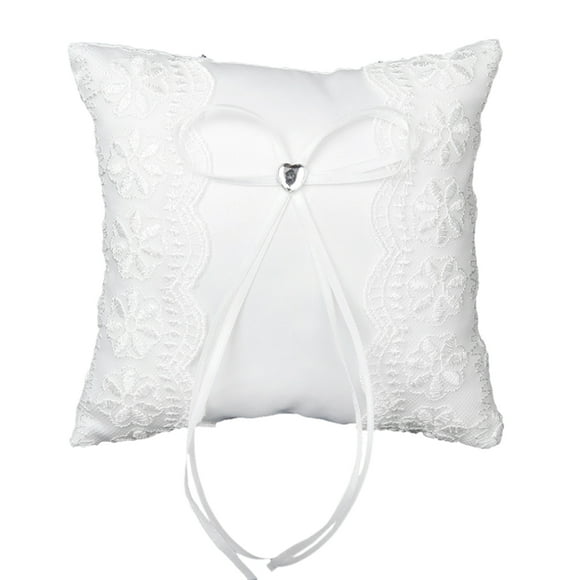 Cojín Almohada Boda Yotijar Encaje Cintas Decoración 15cm Anillo Almohada