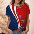 thumbnail image 3 of TSADFHJI T-Shirt de Noël pour Femmes Tunique Chat Manches Courtes Chemise Ample Imprimée d'Été Blouse Florale Col Rond T-Shirts Décontractés pour Femmes L Rouge, 3 of 5