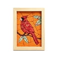 thumbnail image 2 of DIY Fabric Art Kit | No-Sew Fabric Mosaic Wall Art Craft with Frame & Tools, DIY Fabric Wall Art Kit for Adults, Handmade Decorative Picture Craft, Creative Home Decoration Gift (red robin), 2 of 6