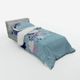 thumbnail image 3 of Ambesonne Cartoon Bedding Set 4 Pcs, Rain Smiling Faces, Queen, Pink Blue, 3 of 3