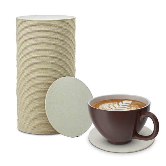 MT Products Paper Drink Coasters, White Round Cup Coasters, 4-Inch, Pack of 125