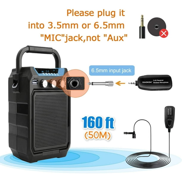 Microphone cravate sans fil UHF Lavalier, casque à Clip, Plug & play,  émetteur récepteur pour amplificateur vocal, haut-parleur - Type 3
