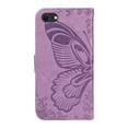 thumbnail image 4 of SaniMore Wallet Case for iPhone 7 / 8 / SE 2022 & 2020, PU Leather Embossed Butterfly Flip Folio Cover Card Holder [Kickstand][Wrist Strap] All Arpund Protective Shockproof Shell, Purple, 4 of 18