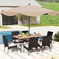thumbnail image 1 of Costway 7 PCS Patio Dining Set with Acacia Wood Dining Table Rattan Armchairs Soft Cushions, 1 of 7