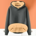 thumbnail image 4 of Basic Lined Hoodies for Women 2025 Fall Winter Long Sleeve Thick Hoodie Hooded Sweatshirt Pullover Tops, 4 of 5