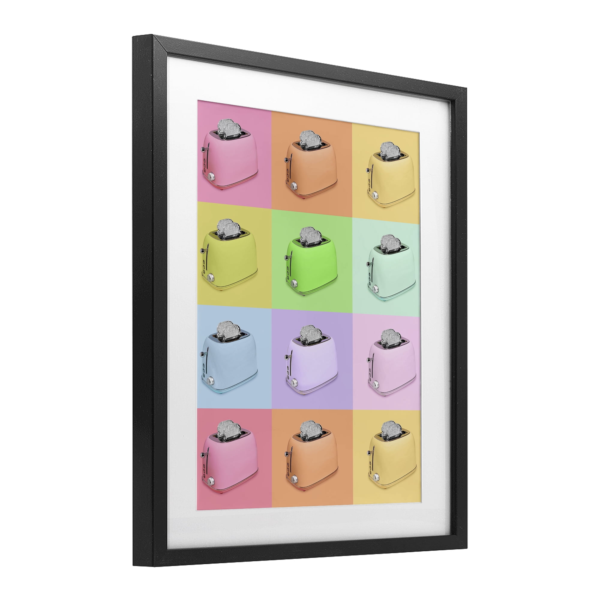 Stupell Industries Disco Toaster Oven Collage Black Framed Print Under Glass, design by LISH Creative