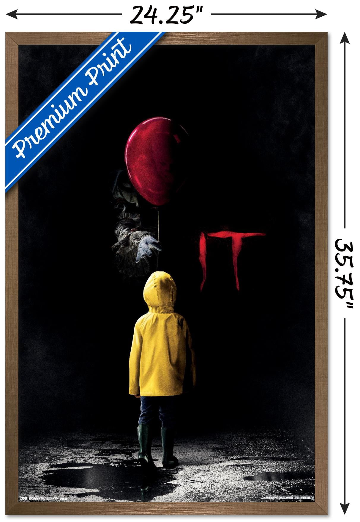 IT - Teaser One Sheet Wall Poster, 22.375" x 34", Framed