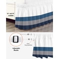 thumbnail image 3 of Grey Blue Bed Skirt Geometric Stripes Bed Skirts California King Size 16 Inch Drop, Wrap Around Dust Ruffle&nbsp;Bedskirt with Adjustable Elastic Belt for Queen Size Beds, 3 of 7