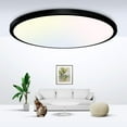 thumbnail image 1 of FZC-Zemty 12 Inch LED Flush Mount Ceiling Light Fixtures, Zemty 28W 3200lm LED Ceiling Light, 3000k/4500k/6000K 3 Color Temperatures Selectable Ceiling Light for Bedroom Kitchen Dining Room (Black), 1 of 4