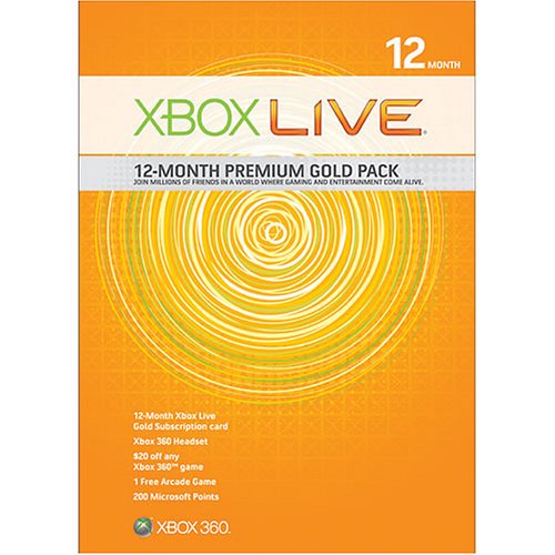 Xbox 360 Live 12 Month Gold Kit