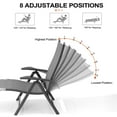 thumbnail image 3 of Crestlive Products Gray Outdoor Folding Patio Chaise Lounge Chair, Aluminum Recliners and Table Set, 3 of 9