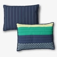 thumbnail image 5 of Mainstays Kids Reversible Green Stripe Stitch Quilt Set, Full/Queen, 3 Pieces, 5 of 6