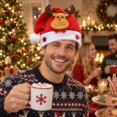 thumbnail image 5 of Leeye 3D Christmas Hats Santa Reindeer Bear Snowman Xmas Party Hat Holiday Costume for Adult 40cm 1pc, 5 of 5