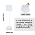 thumbnail image 2 of Portable LED Table Lamp Touch Control Stepless Dimmable Desk Lamp Rechargeable Nightstand Lights Simple Metal Atmosphere Lamp Creative Touch Switch Adjustable Brightness Neutral/White/Warm Light, 2 of 8