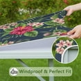thumbnail image 6 of Exotic Botanical Square Tablecloth - Windproof Elastic Edge Cover with Vibrant Hawaiian Hibiscus Print, 6 of 6