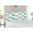 thumbnail image 2 of Sea Animals Headboard, Repeated Cartoon Sharks Swimming to Different Directions Pattern, Upholstered Decorative Metal Bed Headboard with Memory Foam, Full Size, Slate Blue and Eggshell, by Ambesonne, 2 of 4
