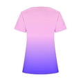 thumbnail image 4 of Plebaso Womens Summer Shirts Short Sleeve Gradient Tunic Tops Square Neck Dressy Loose Blouses with Split, 4 of 4
