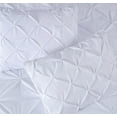 thumbnail image 4 of Chezmoi Collection Berlin White Pinch Pleat Queen Comforter Set, 3-Piece, Soft Pintuck, Lightweight All Season Microfiber Bedding, 4 of 9